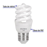 Pack de 4 Lámparas Espiral Mini T2 9 W Luz de Día, en Caja