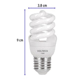 Pack de 4 Lámparas Espiral Mini T2 9 W Luz de Día, en Caja