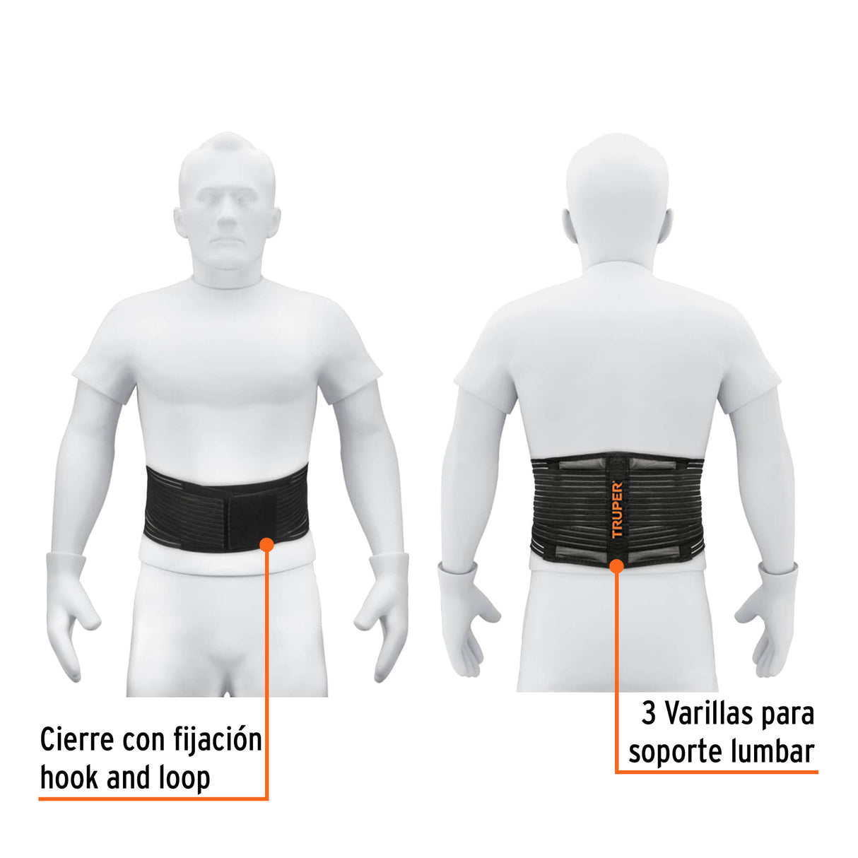 Faja Lumbar Tipo Cinturón de Malla Transpirable, g, Truper
