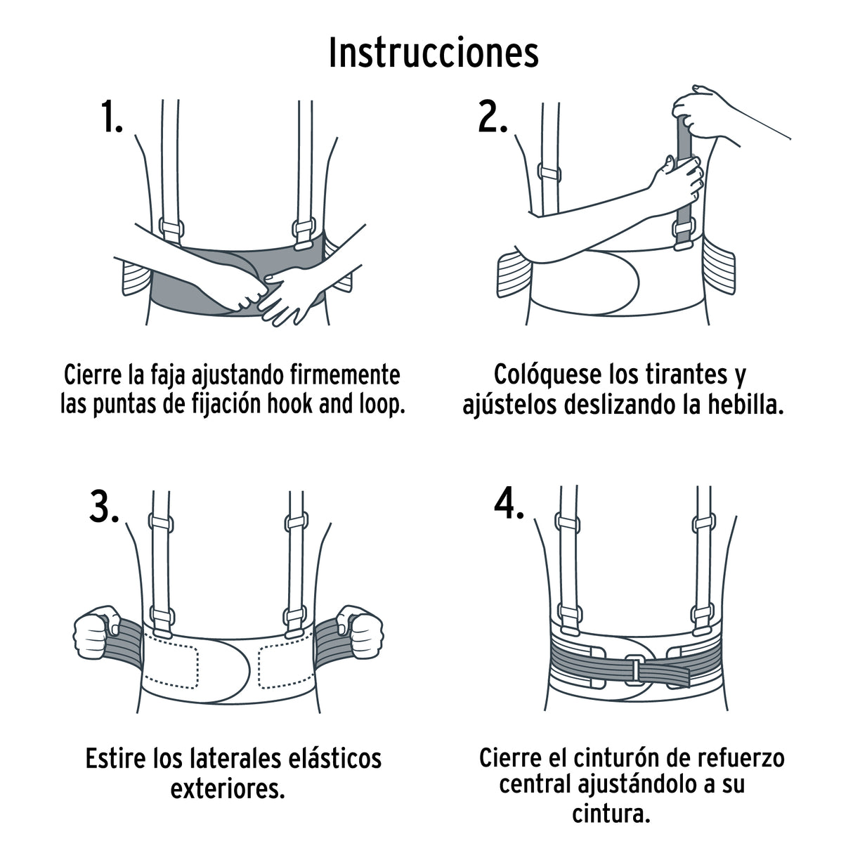 Faja Lumbar con Tercer Cinturón, Talla Ch, Truper