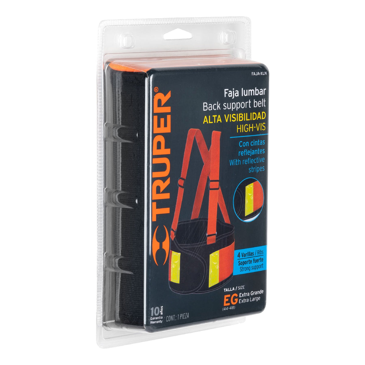Faja Lumbar Naranja con Cintas de Alta Visibilidad, Xg, Truper
