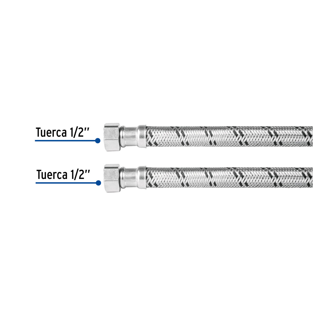 Manguera para Boiler, Acero Inox, 1/2'X1/2', 60 cm, Foset