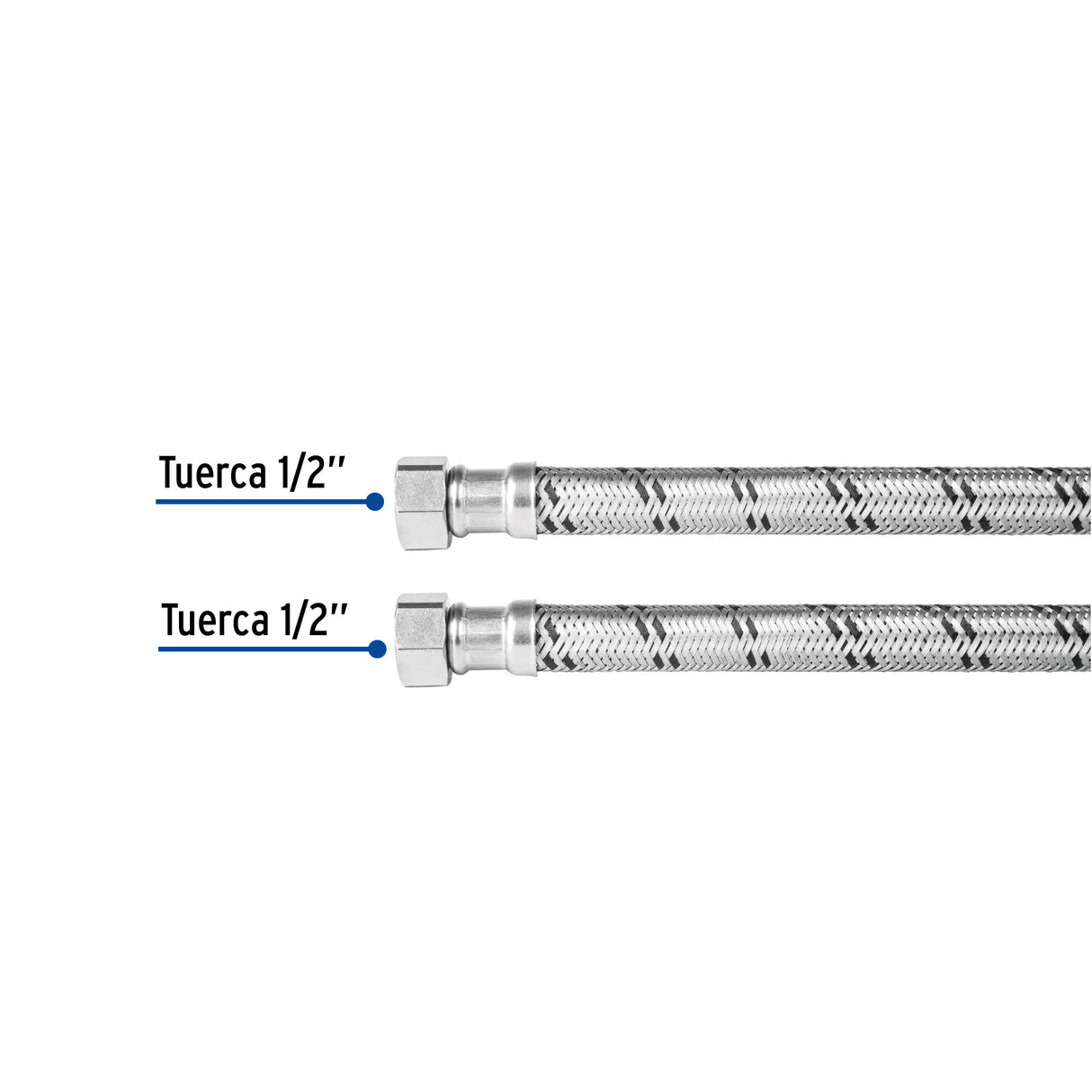 Manguera para Boiler, Acero Inox, 1/2'X1/2', 80 cm, Foset