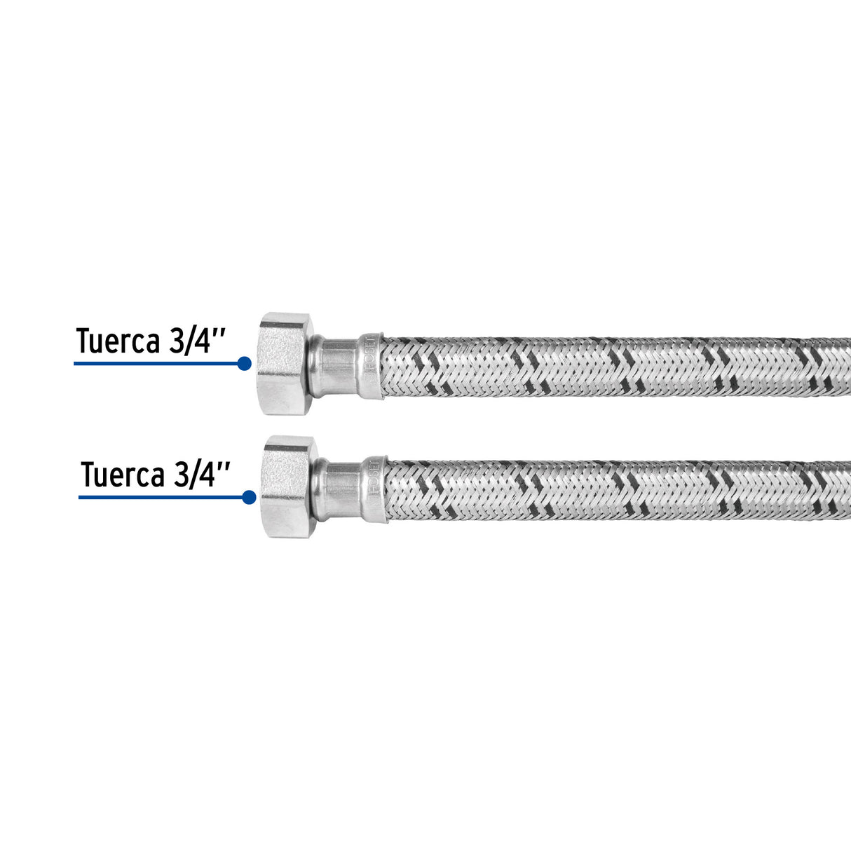 Manguera para Boiler, Acero Inox, 3/4'X3/4', 60 cm, Foset