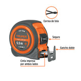 Flexómetro Compacto Contra Impactos 5.5 m Cinta 25 mm, Truper