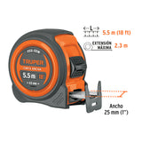 Flexómetro Compacto Contra Impactos 5.5 m Cinta 25 mm, Truper