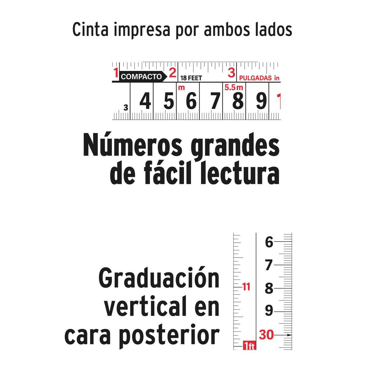 Flexómetro Compacto Contra Impactos 5.5 m Cinta 25 mm, Truper