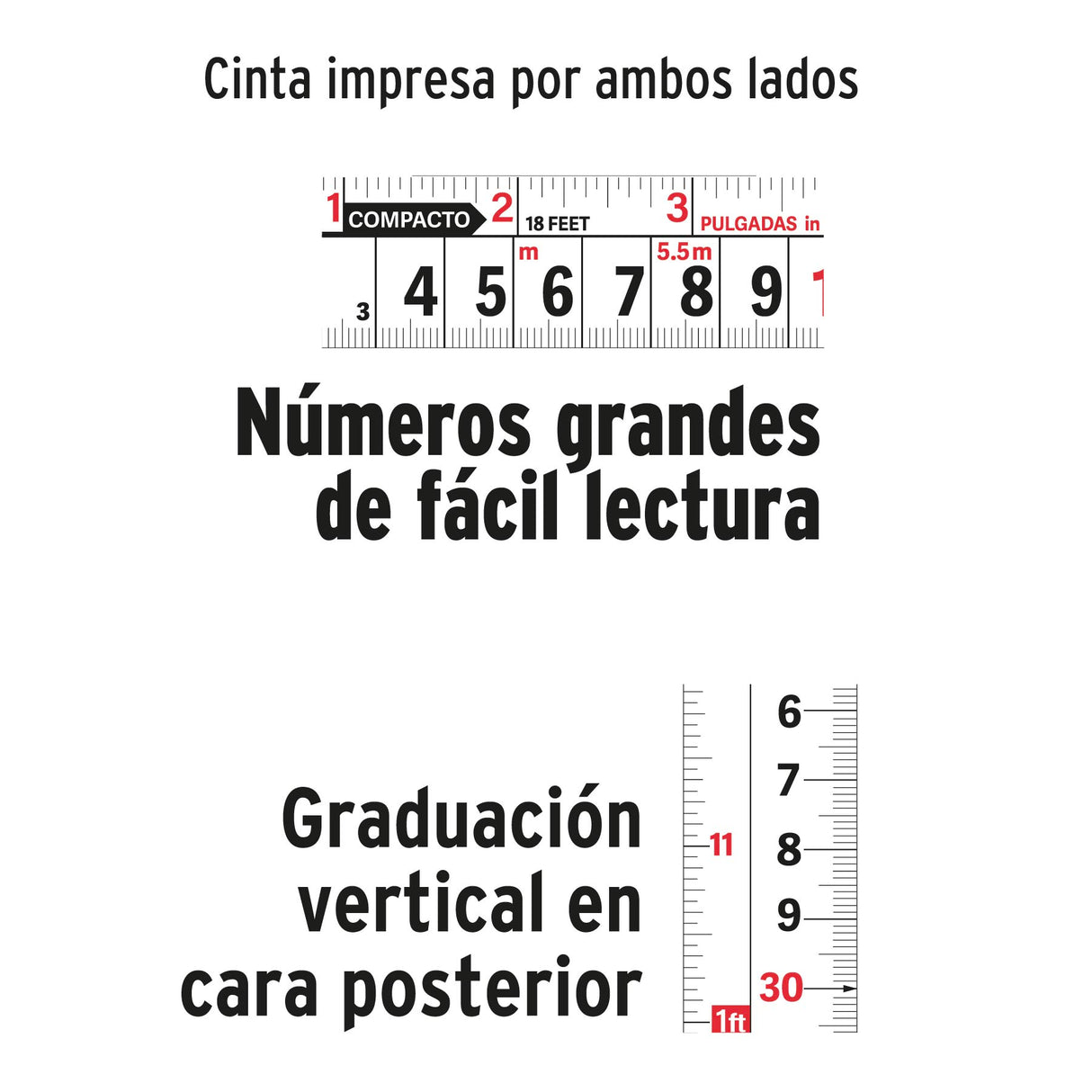 Flexómetro Compacto Contra Impactos 8 m Cinta 25 mm, Truper