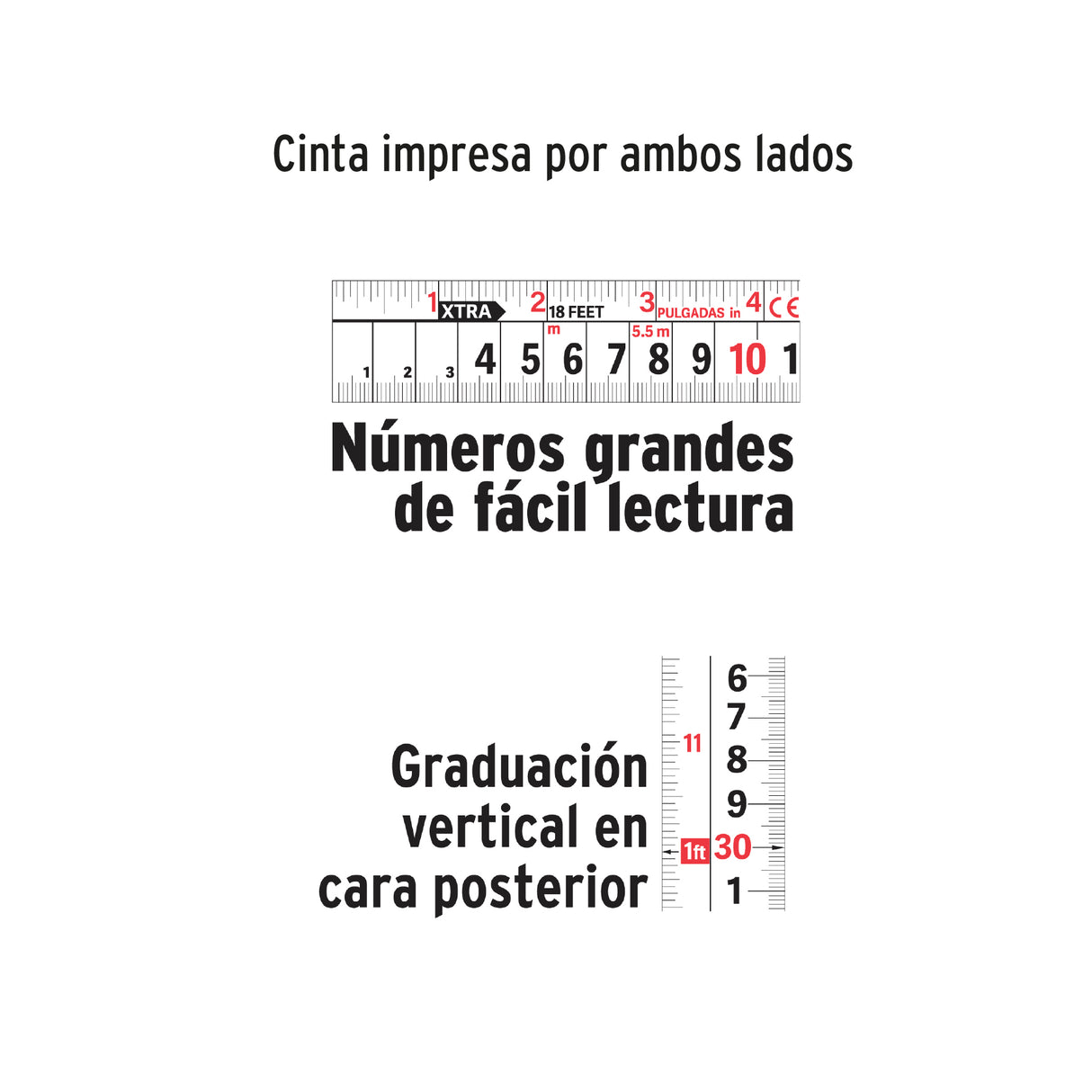 Flexómetro Xtra 5.5 m Cinta Extra Ancha 28 mm, Truper