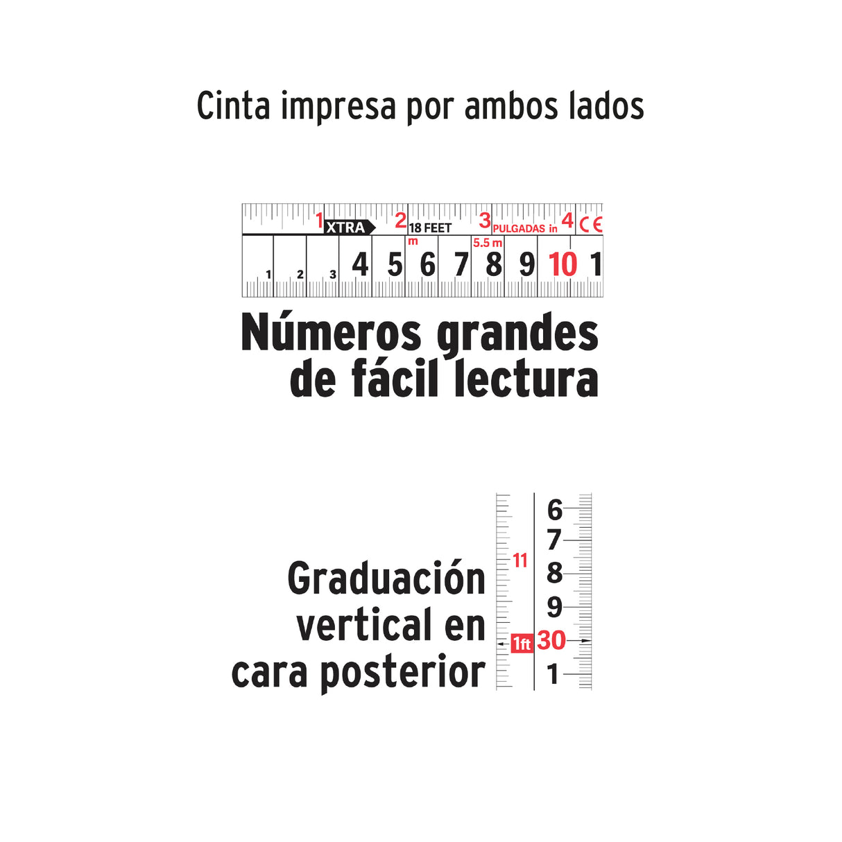 Flexómetro Xtra 7.5 m Cinta Extra Ancha 28 mm, Truper