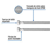 Manguera Lavabo/Fregadero, Vinilo Gris, 1/2' X 1/2', 100 cm