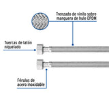 Manguera Lavabo/Fregadero, Vinilo Gris, 1/2' X 1/2', 55 cm
