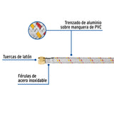 Manguera para Gas, Aluminio, 5/16' Flare, 100 cm, Foset Basic