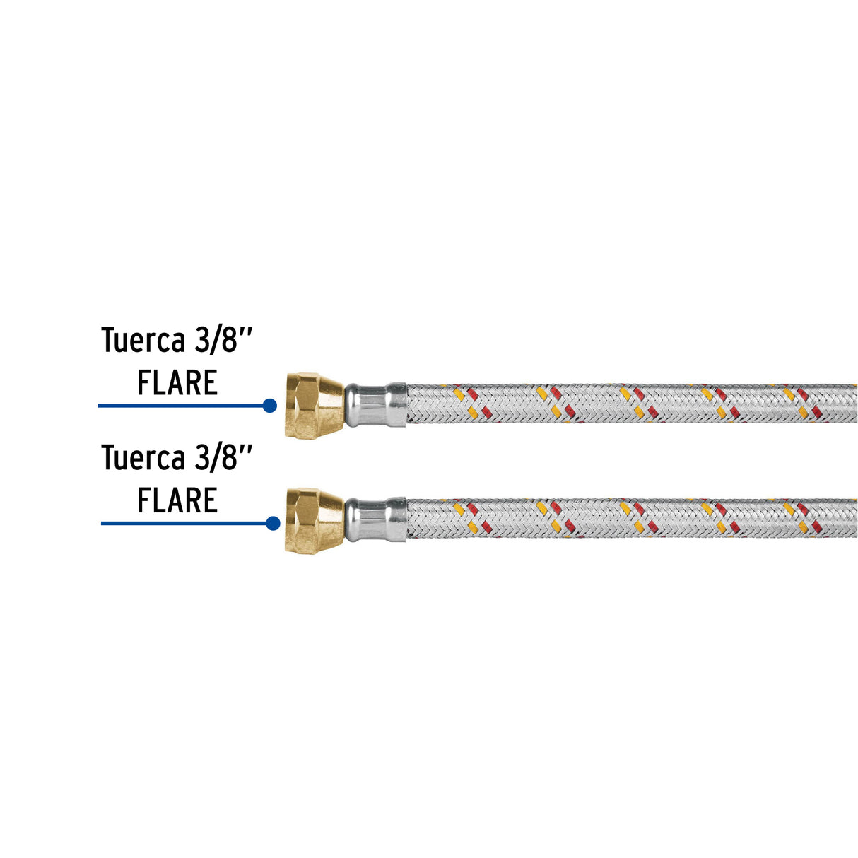 Manguera para Gas, Aluminio, 3/8' Flare, 100 cm, Foset Basic
