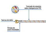 Manguera para Gas, Aluminio, 3/8' Flare, 100 cm, Foset Basic