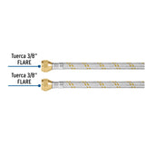 Manguera para Gas, Acero Inox, 3/8' Flare, 100 cm, Foset