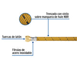 Manguera para Gas, Vinilo, 3/8' Flare, 150 cm, Foset