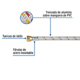 Manguera para Gas, Aluminio, 3/8' Flare, 200 cm, Foset Basic