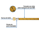 Manguera para Gas, Vinilo, 3/8' Flare, 200 cm, Foset