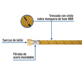 Manguera para Gas, Vinilo, 3/8' Flare, 400 cm, Foset