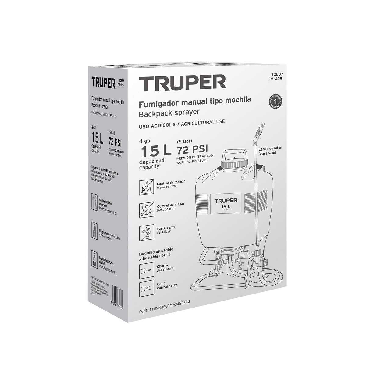 Fumigador de 15 L Manual de Mochila, Truper