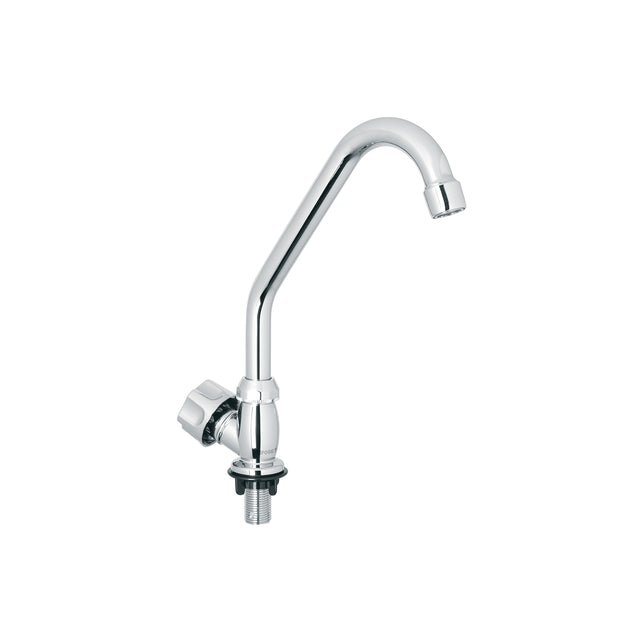 Llave individual fregadero, ABS, cuello corto, hexagonal, BASIC