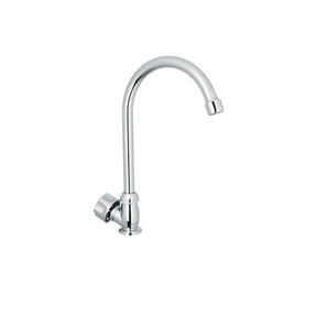 Llave individual fregadero, ABS, cuello curvo, hexagonal, BASIC
