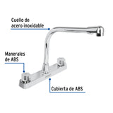 Mezcladora 8' Fregadero, ABS, Cuello Cobra, Hexagonal, Basic