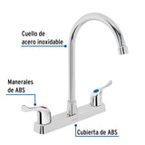 Mezcladora 8' Fregadero, ABS, Cuello Curvo, Palanca, Basic