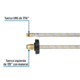 Manguera Pigtail, Acero Inox, 7/16' X 7/8', 55 cm, Foset