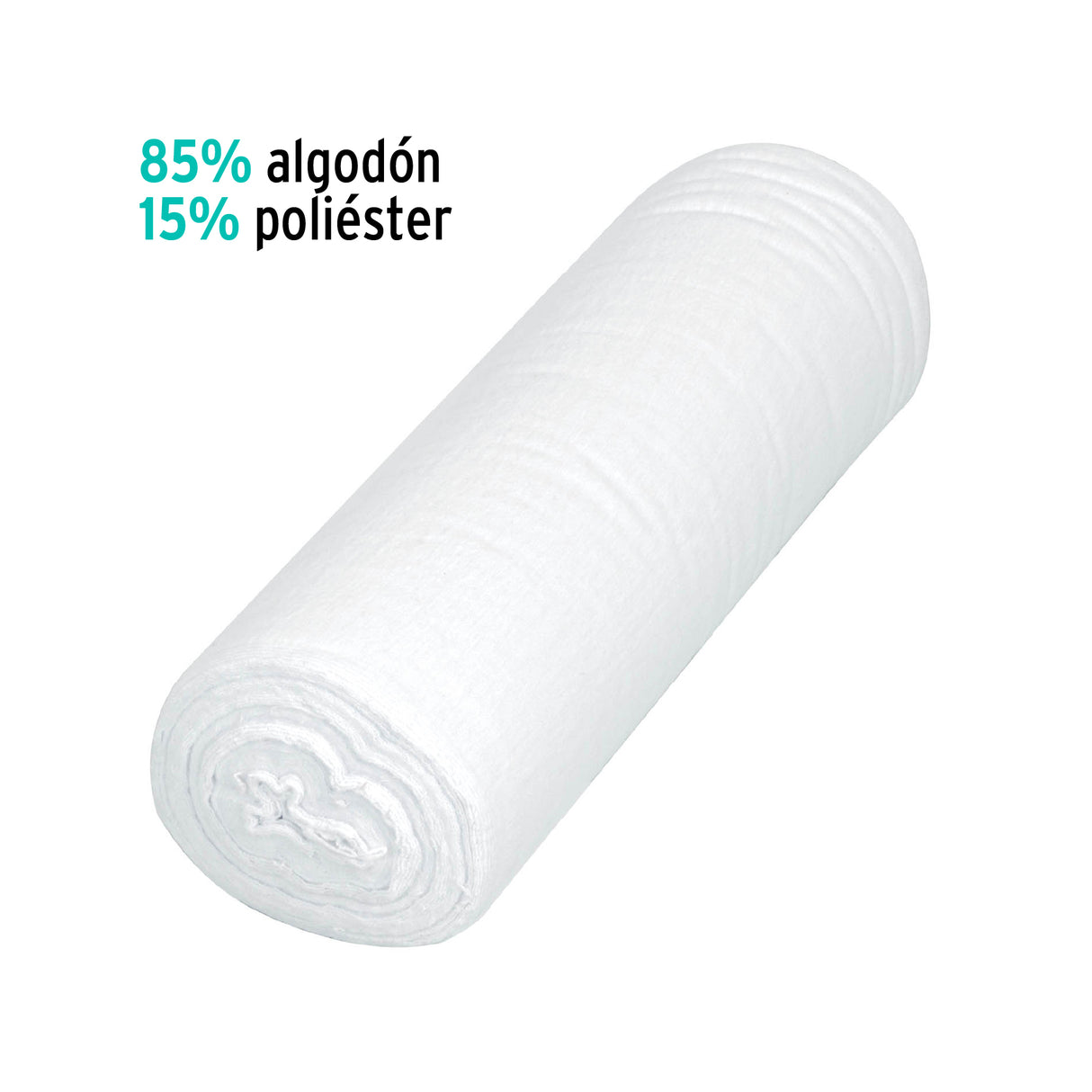 Rollo de 25 m de Franela Blanca de Algodón, Klintek