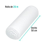 Rollo de 25 m de Franela Blanca de Algodón, Klintek