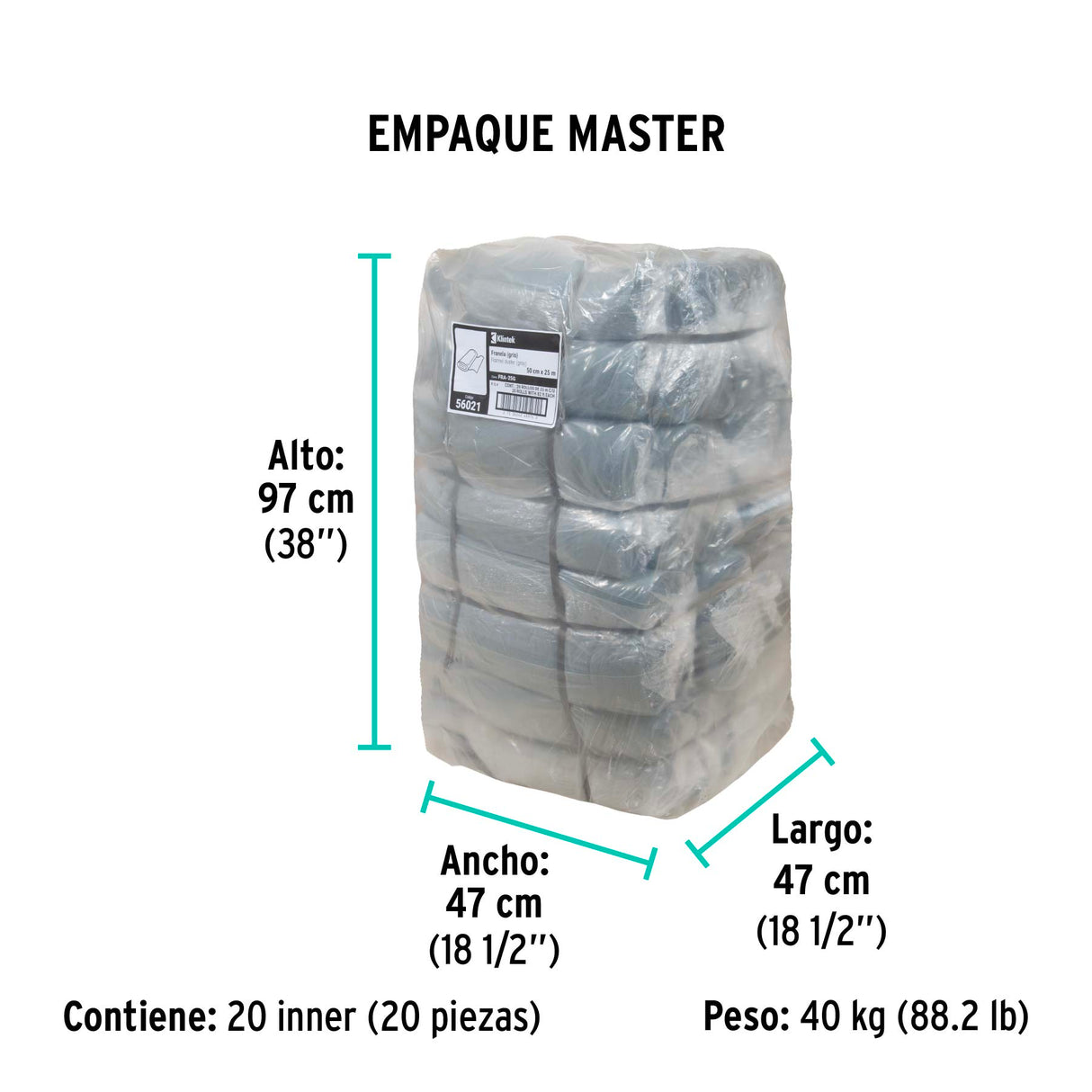 Rollo de 25 m de Franela Gris de Algodón, Klintek