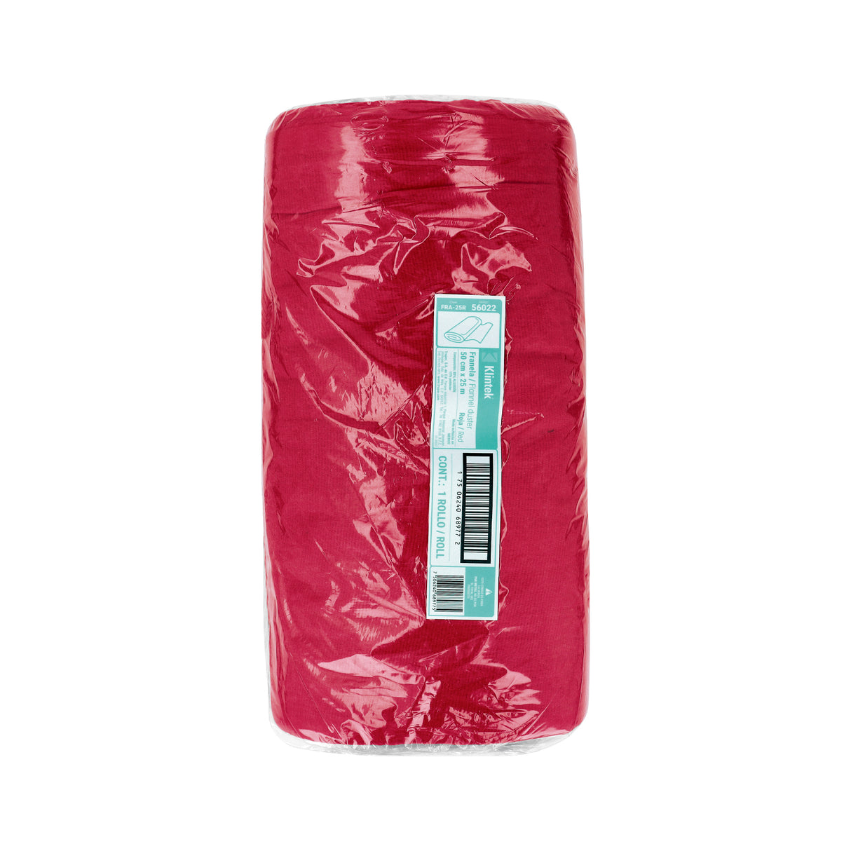 Rollo de 25 m de Franela Roja de Algodón, Klintek