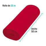 Rollo de 25 m de Franela Roja de Algodón, Klintek