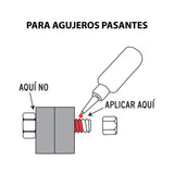 Fijador de Roscas, Permanente, 10 ml, Rojo, Truper