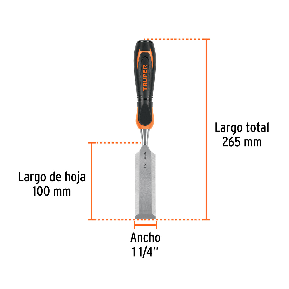 Formón 1-1/4' Mango Comfort Grip, Truper