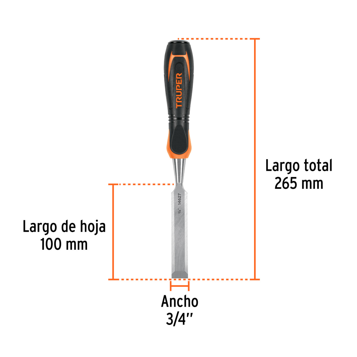 Formón 3/4' Mango Comfort Grip, Truper