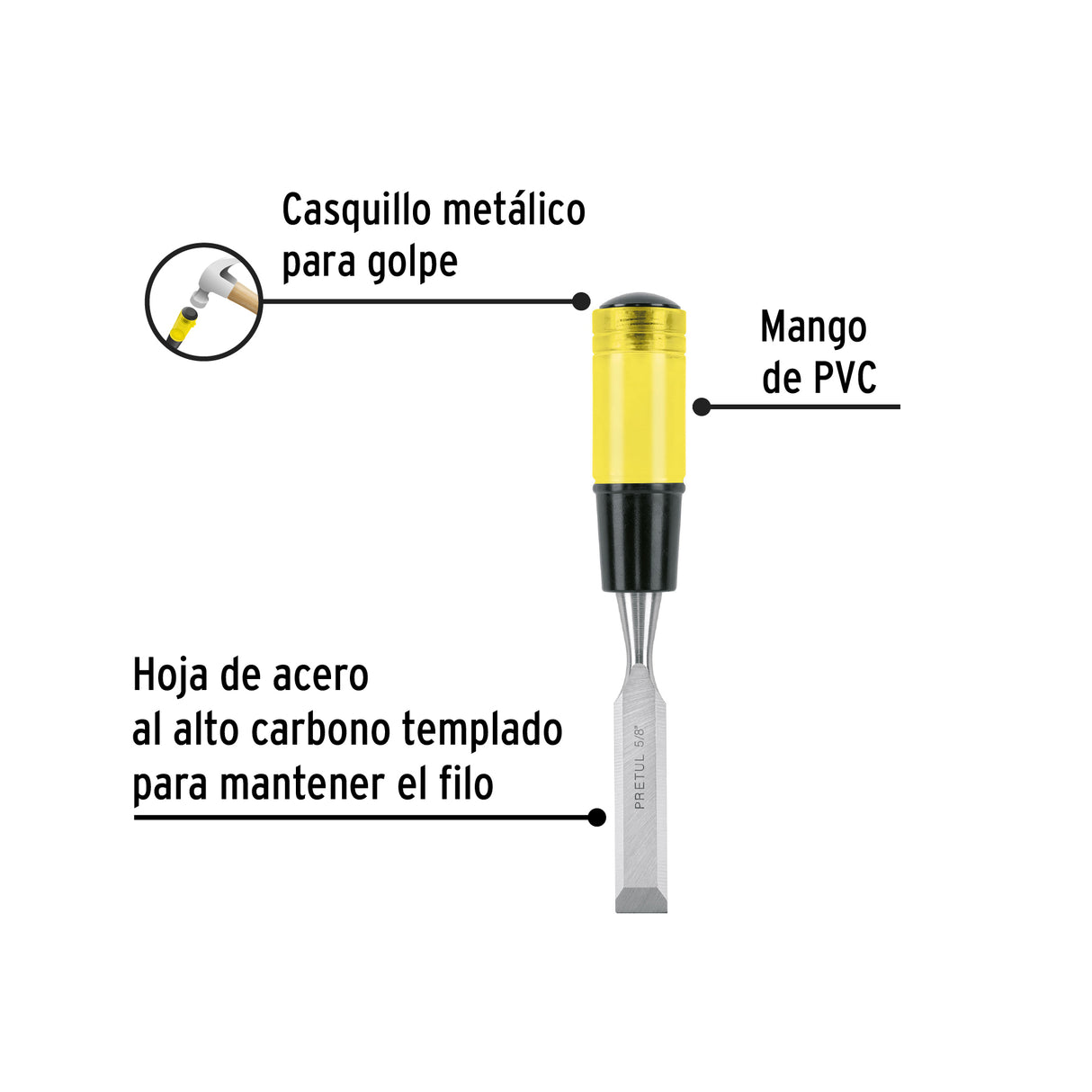 Formón 5/8', Pretul