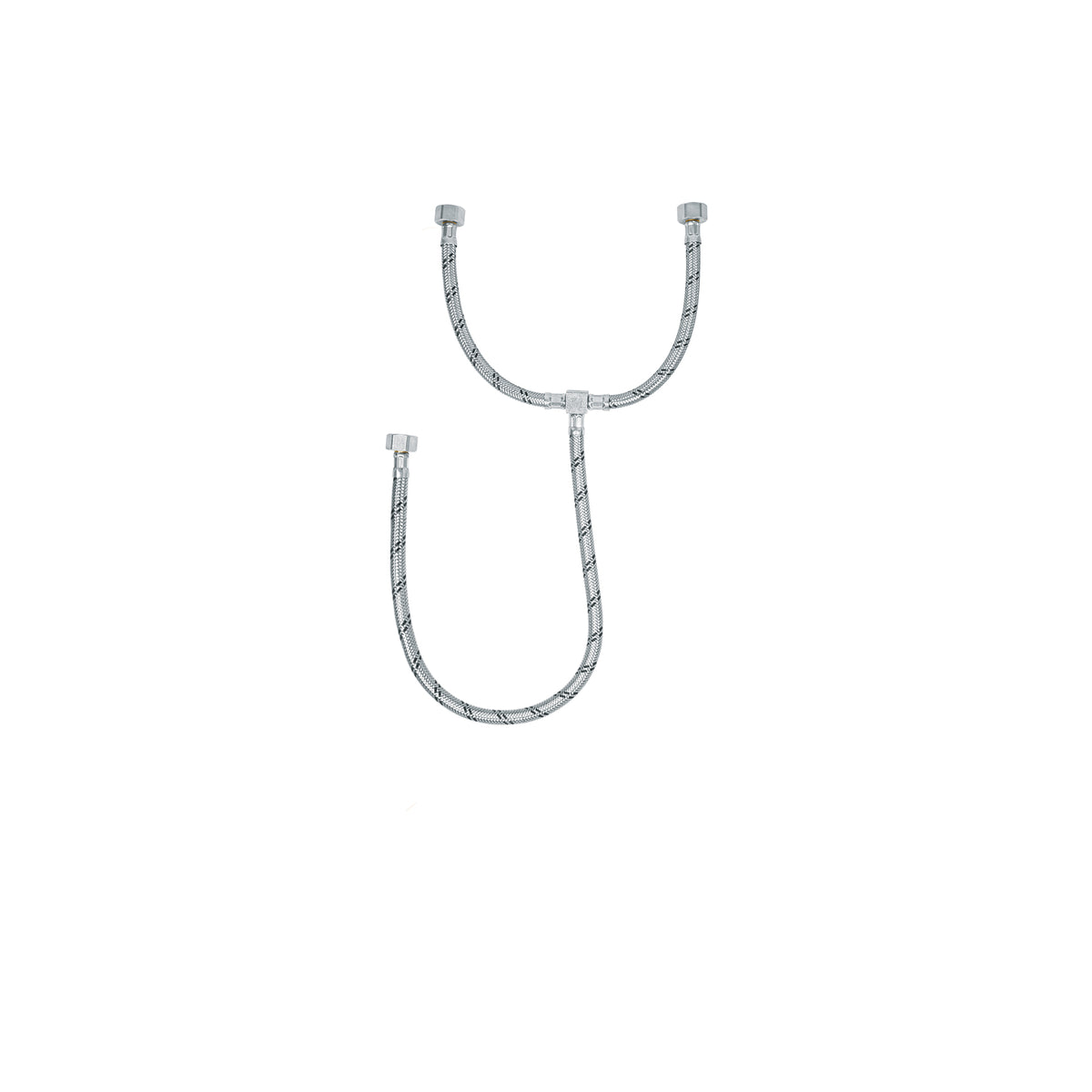 Manguera 'T' Lavabo/Fregadero, Acero Inox, 1/2'x1/2'x1/2', 55 cm