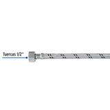 Manguera 'T' Lavabo/Fregadero, Acero Inox, 1/2'x1/2'x1/2', 55 cm