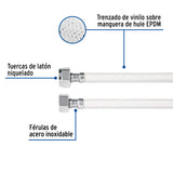 Manguera para Wc, Vinilo Blanco, 1/2' X 7/8', 50 cm