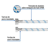 Manguera para Wc, Aluminio, 1/2' X 7/8', 60 cm, Foset