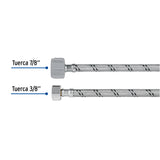 Manguera para Wc, Acero Inox, 3/8'X7/8', 40 cm, Plástico/Latón