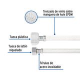 Manguera para Wc Vinilo Blanco 1/2'X7/8', 50 cm, Plástico/Latón