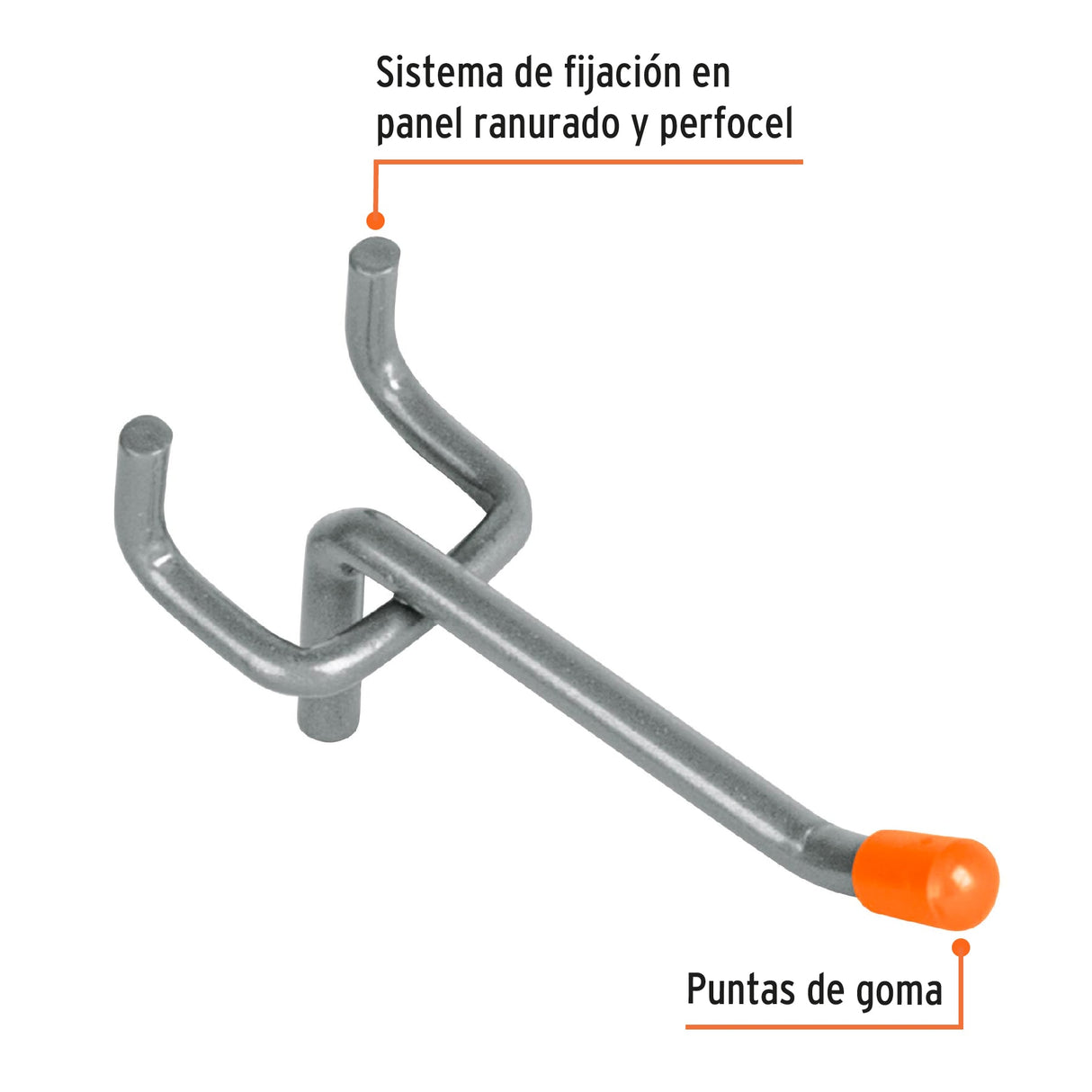 Gancho Recto de 2' para Perfocel y Panel Ranurado, Truper