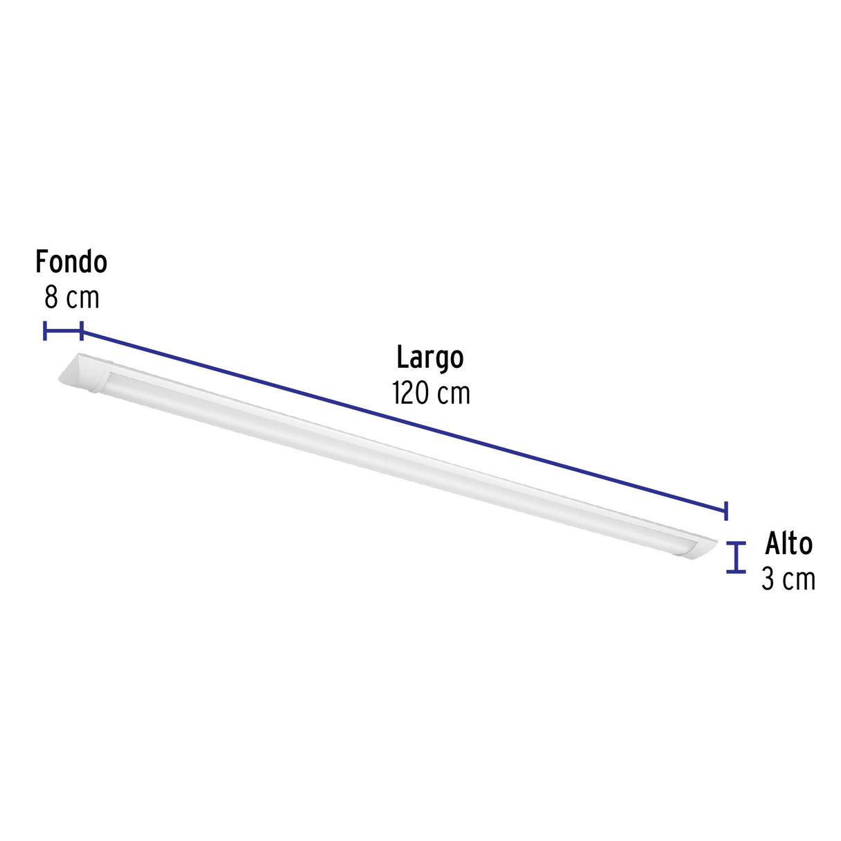 Luminario Lineal Delgado de LED 36 W para Gabinete, Volteck