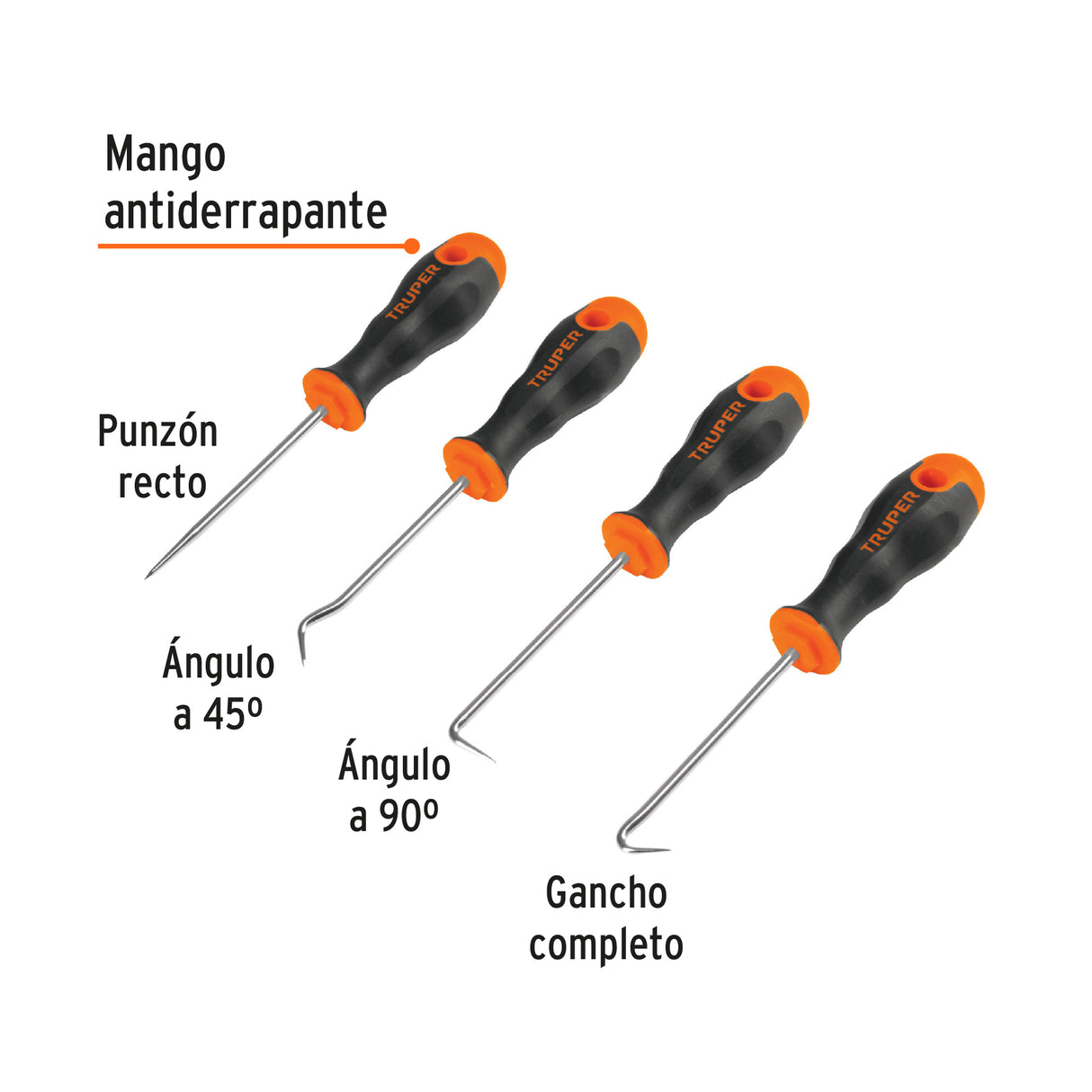 Juego de 4 Puntas y Ganchos Multiusos, Truper