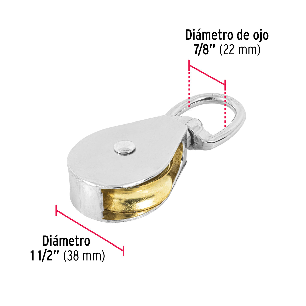 Garrucha Metálica para Noria de 1-1/2', Fiero