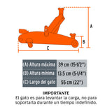 Gato Hidráulico de Patín 2.5T, Elevación Rápida, con Maletín